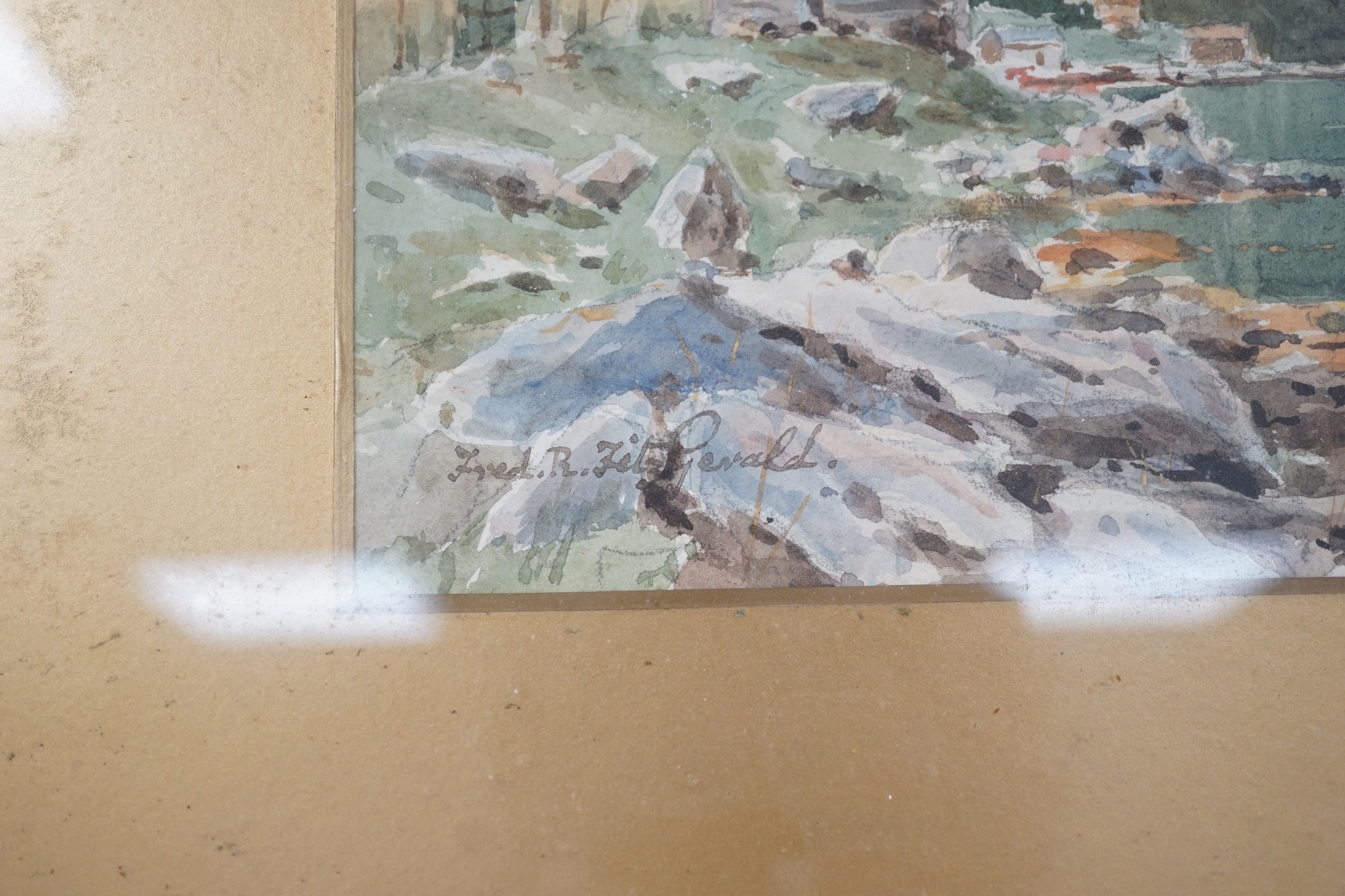 Frederick R. Fitzgerald (1869-1944), watercolour, Norwegian fjord scene, signed, 22 x 30cm